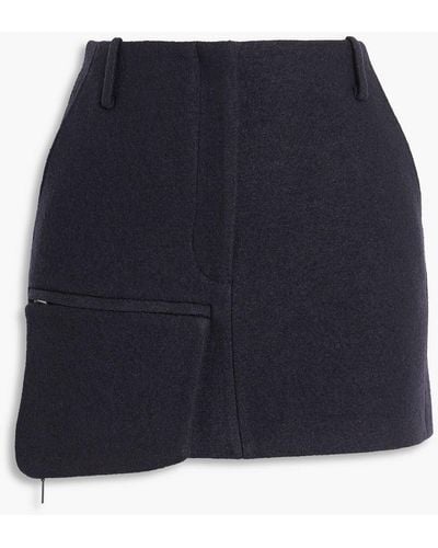 Tibi Wool-blend Felt Mini Skirt - Blue