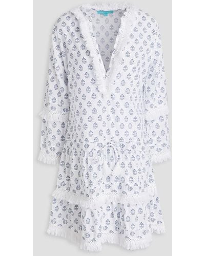 Melissa Odabash Claudia Tiered Printed Cotton Coverup - White