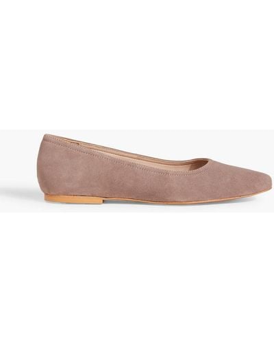 Iris & Ink Angie Suede Ballet Flats - White