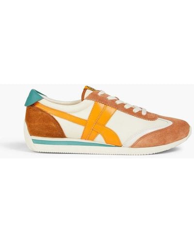 Tory Burch Hank Suede And Leather Trainers - Orange