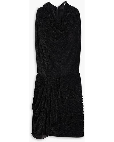IRO Bazz Draped Metallic Jersey Mini Dress - Black