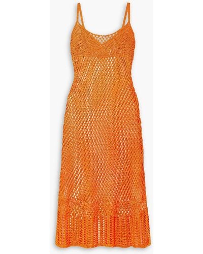 Cult Gaia Silena Crochet-knit Midi Dress - Orange