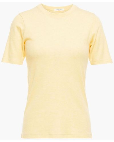 Rag & Bone Ribbed Cotton And Modal-blend Jersey T-shirt - Yellow