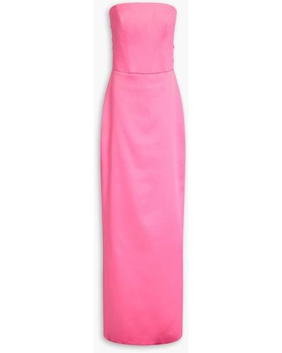 Rasario Strapless Satin Maxi Dress - Pink