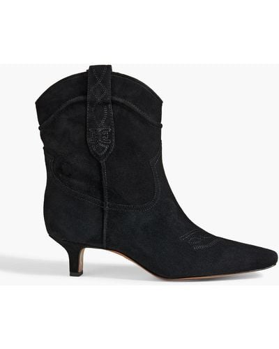 Sam Edelman Taryn Suede Western Boots - Black