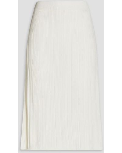 JOSEPH Satiny Ribbed-knit Skirt - White