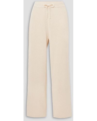 LE17SEPTEMBRE Ribbed Cotton Wide-leg Pants - Natural