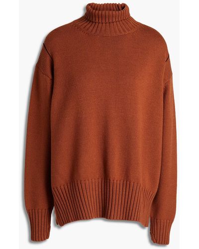 Paul Smith Embroidered Wool Turtleneck Sweater - Brown