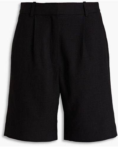 FRAME Pleated Woven Shorts - Black