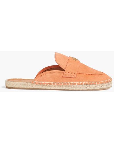 Tory Burch Seaside espadrille-slippers aus veloursleder mit verzierung - Orange