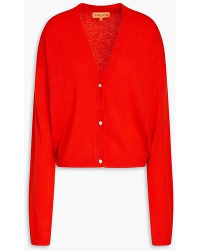 Stine Goya Merino Wool And Silk-blend Cardigan - Red