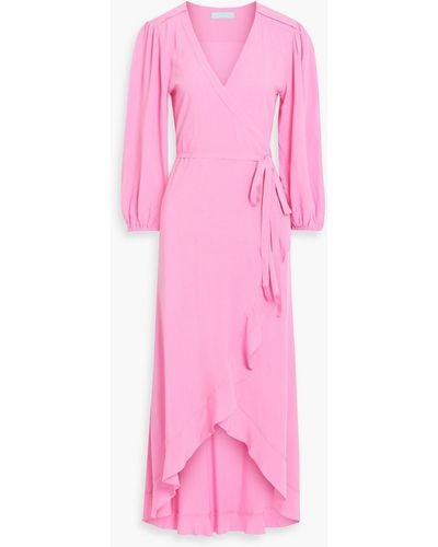 Melissa Odabash Taylor Ruffled Voile Midi Wrap Dress - Pink