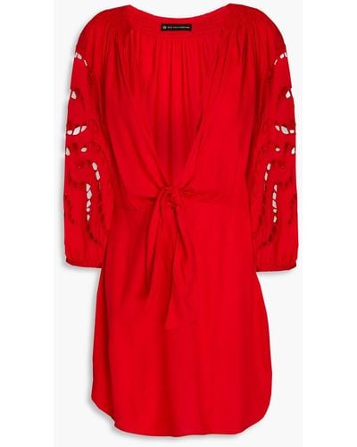 ViX Alice Knotted Woven Coverup - Red