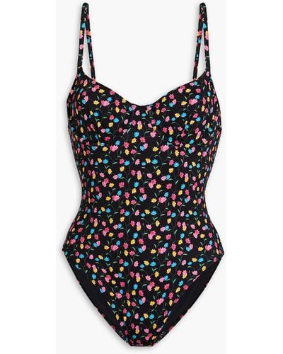 Solid & Striped Taylor Floral-print Swimsuit - Black