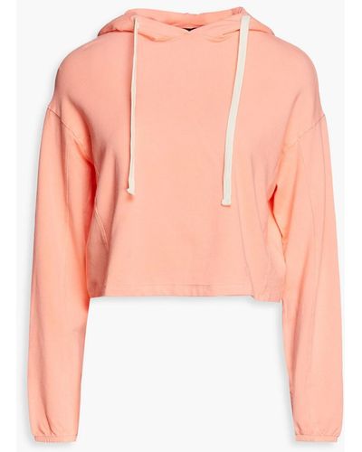 Monrow Cropped French Terry Hoodie - Orange