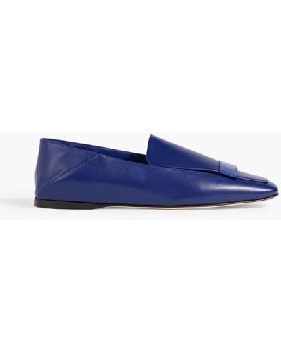 Sergio Rossi Sr1 Leather Collapsible-heel Loafers - Blue