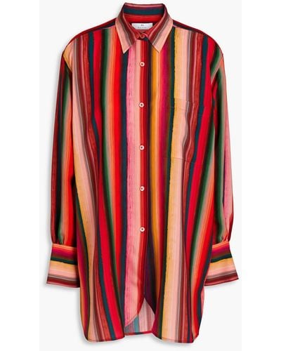 Paul Smith Striped Cady Shirt - Red