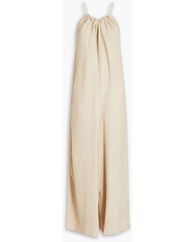 Missing You Already Linen And Cotton-blend Crepe Jumpsuit - White