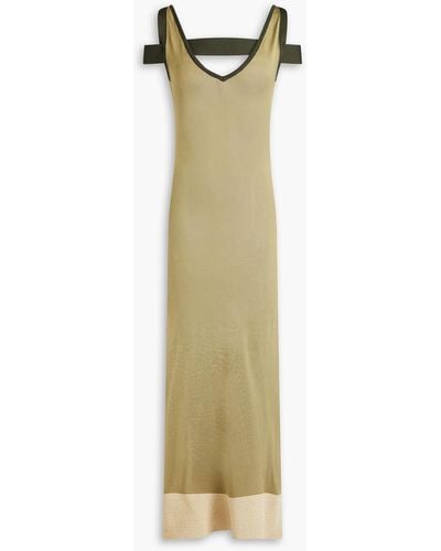 Jacquemus Camargue Cold-shoulder Knitted Maxi Dress - Green