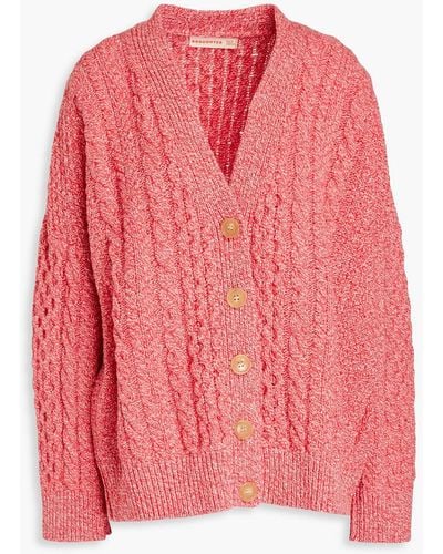 &Daughter Lena Cable-knit Wool Cardigan - Pink