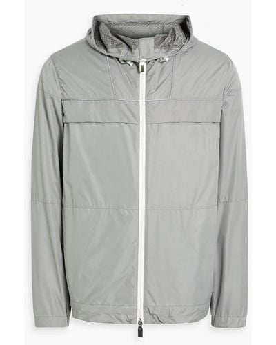 Canali Printed Shell Hooded Jacket - Gray