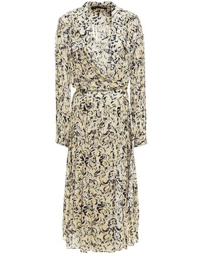 Proenza Schouler Pleated Printed Crepe Midi Dress - Yellow