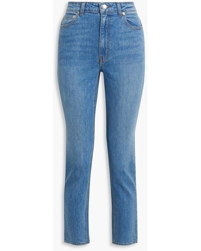10 Crosby Derek Lam Halbhohe cropped jeans mit geradem bein - Blau