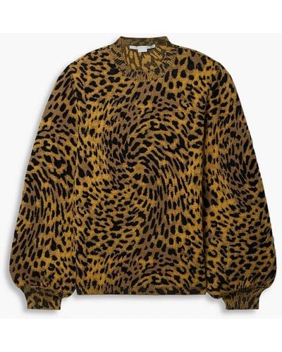 Stella McCartney Leopard pullover aus jacquard-strick - Natur