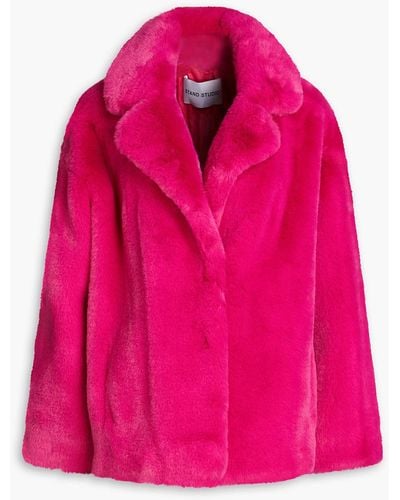 Stand Studio Savannah Faux Fur Jacket - Pink