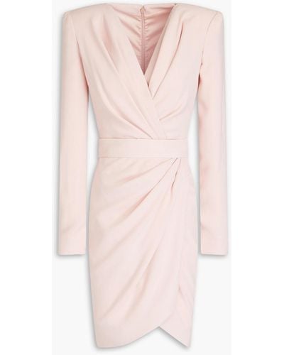 Rhea Costa Wrap-effect Crepe Mini Dress - Pink