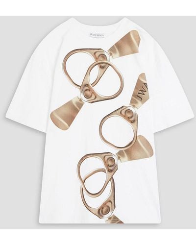 JW Anderson Printed Cotton-jersey T-shirt - White