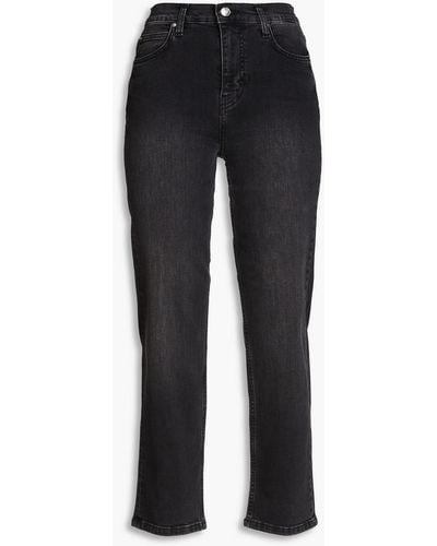 IRO Deen Cropped High-rise Slim-leg Jeans - Black