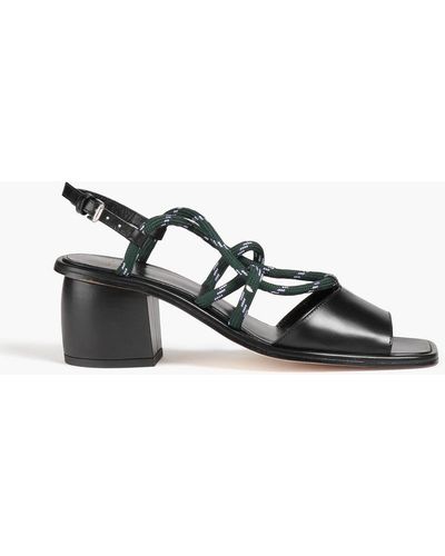 Paul Smith Raven Leather And Cord Slingback Sandals - Black