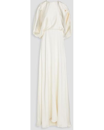 ROKSANDA Milena Cape-effect Silk-satin Bridal Gown - White