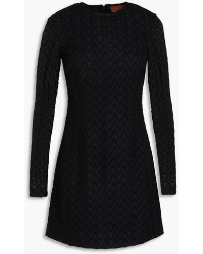 Missoni Crochet-knit Wool-blend Mini Dress - Black