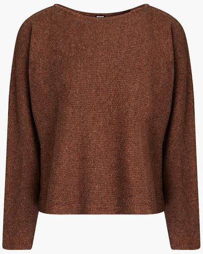 Monrow Brushed Waffle-knit Jumper - Brown
