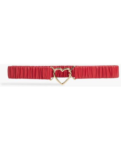 Dolce & Gabbana Ruched Leather Belt - Red