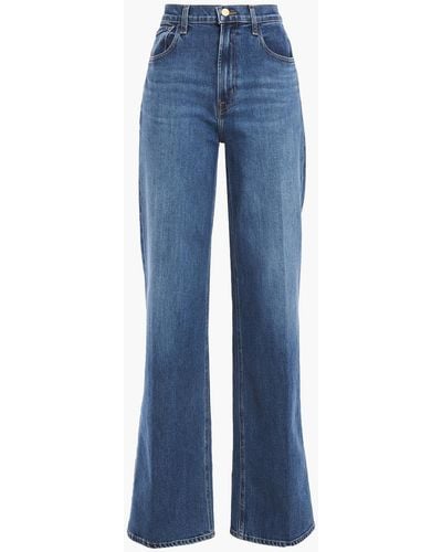 J Brand Monday Faded High-rise Wide-leg Jeans - Blue