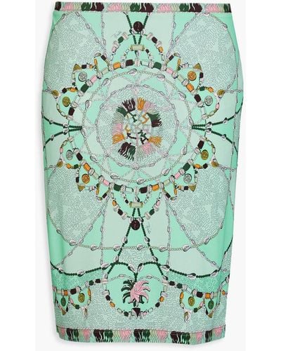 Emilio Pucci Printed Jersey Skirt - Green