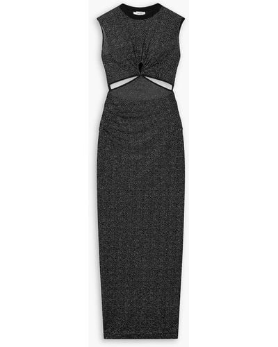 Nensi Dojaka Cutout Glittered Stretch-jersey Maxi Dress - Black