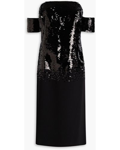 Sachin & Babi Cold-shoulder Sequined Crepe Dress - Black