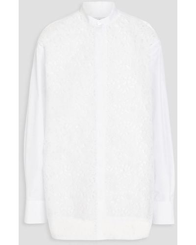 Valentino Garavani Hemd aus guipure-spitze und popeline aus einer baumwollmischung - Weiß