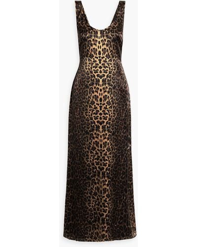 Galvan London Leopard-print Silk Maxi Slip Dress - Multicolor