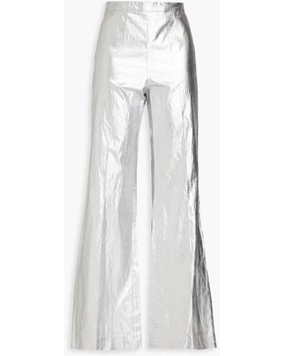 Sandro Coated Canvas Wide-leg Trousers - White