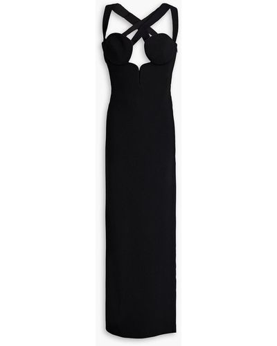 Versace Robe aus stretch-crêpe mit cut-outs - Schwarz