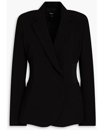Theory Double-breasted Crepe Blazer - Black