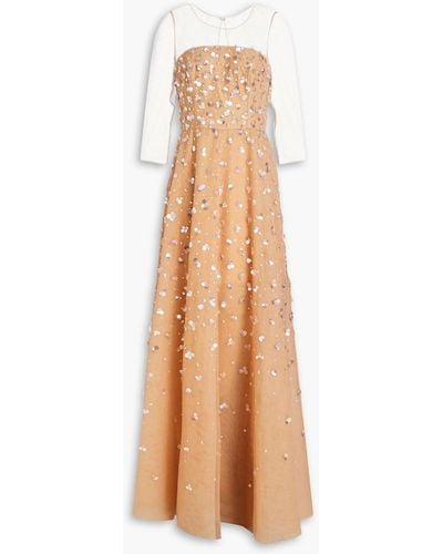 Carolina Herrera Sequin-embellished Tulle Gown - Natural