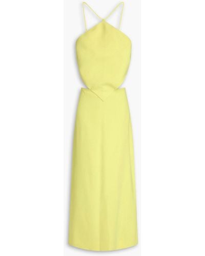 Emilio Pucci Cutout Twill Midi Dress - Yellow