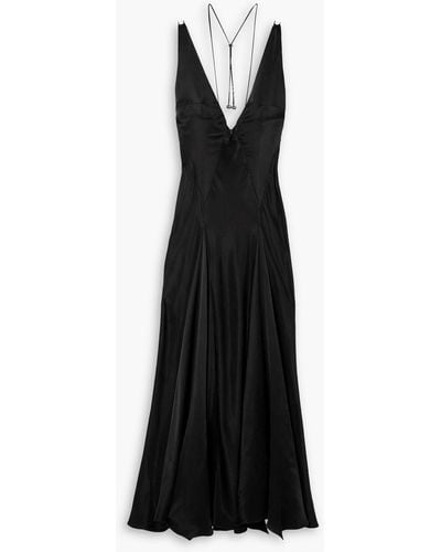 16Arlington Tauri Cupro-satin Midi Dress - Black