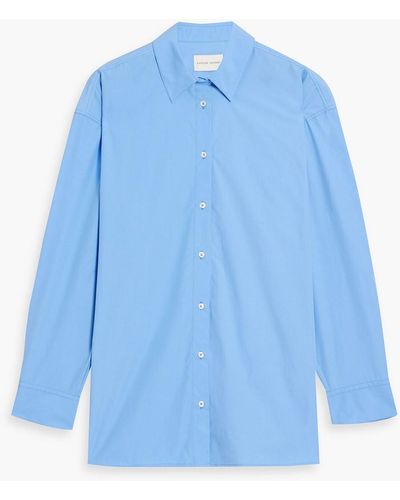 Loulou Studio Espanto Oversized Cotton-poplin Shirt - Blue